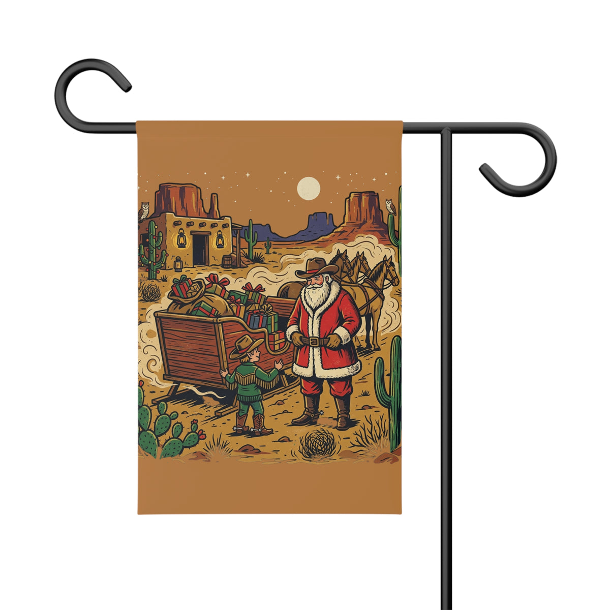 Southwest Santa Christmas Garden Banner