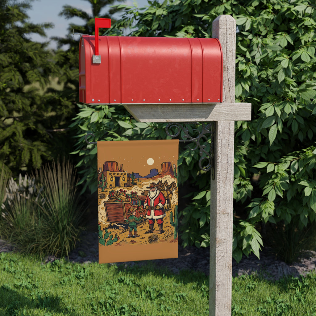 Southwest Santa Christmas Garden Banner