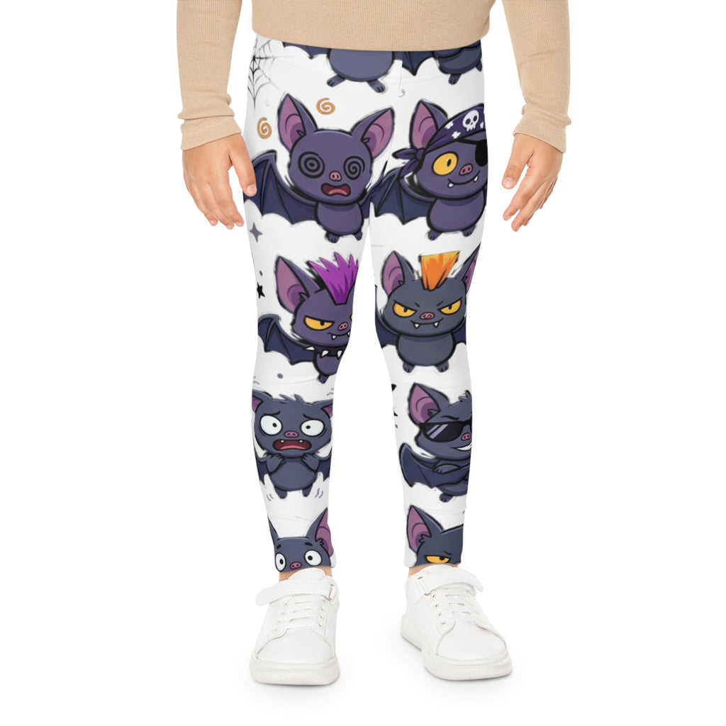 Kids Bat Pattern Leggings — Cute Halloween Bat Print All-Over-Print Leggings for Children