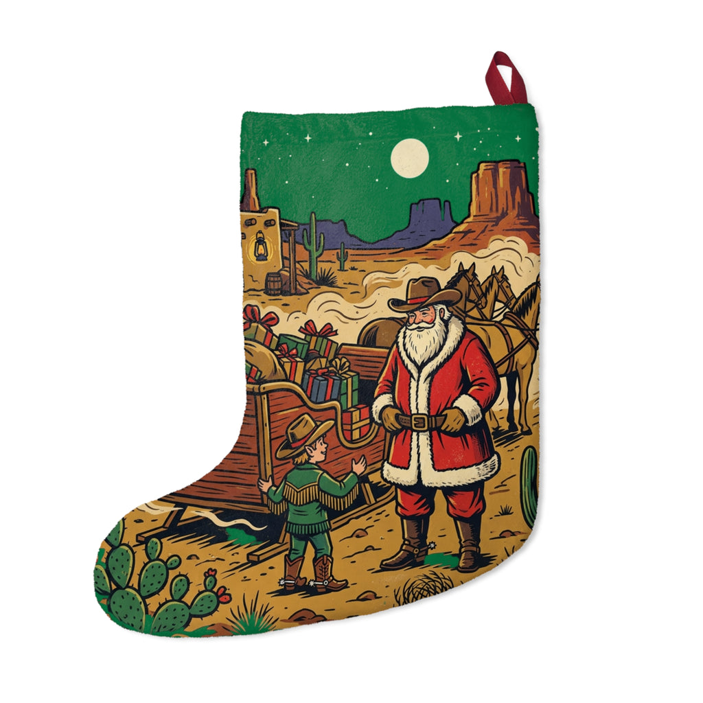 Western Santa Christmas Stocking