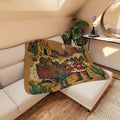 Western Santa Sherpa Blanket – Christmas Cowboy Desert Holiday Throw