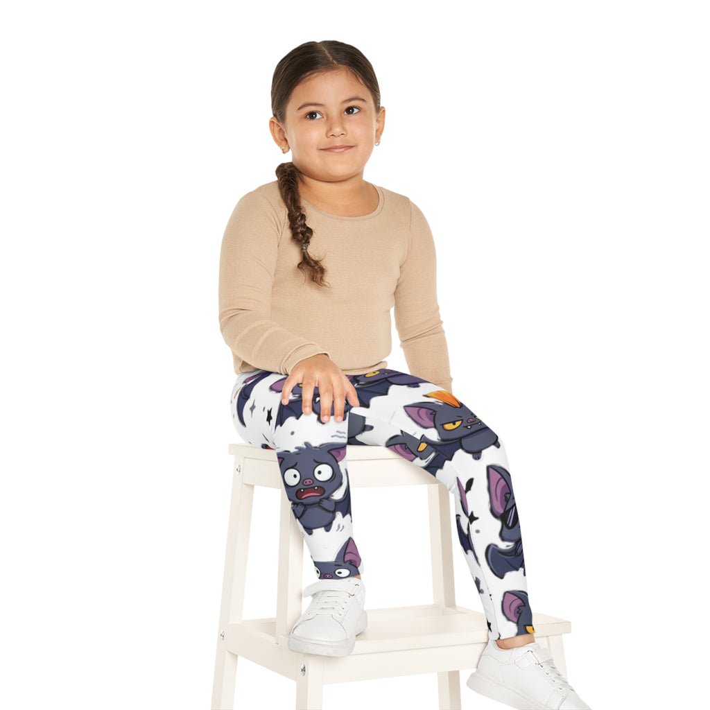 Kids Bat Pattern Leggings — Cute Halloween Bat Print All-Over-Print Leggings for Children