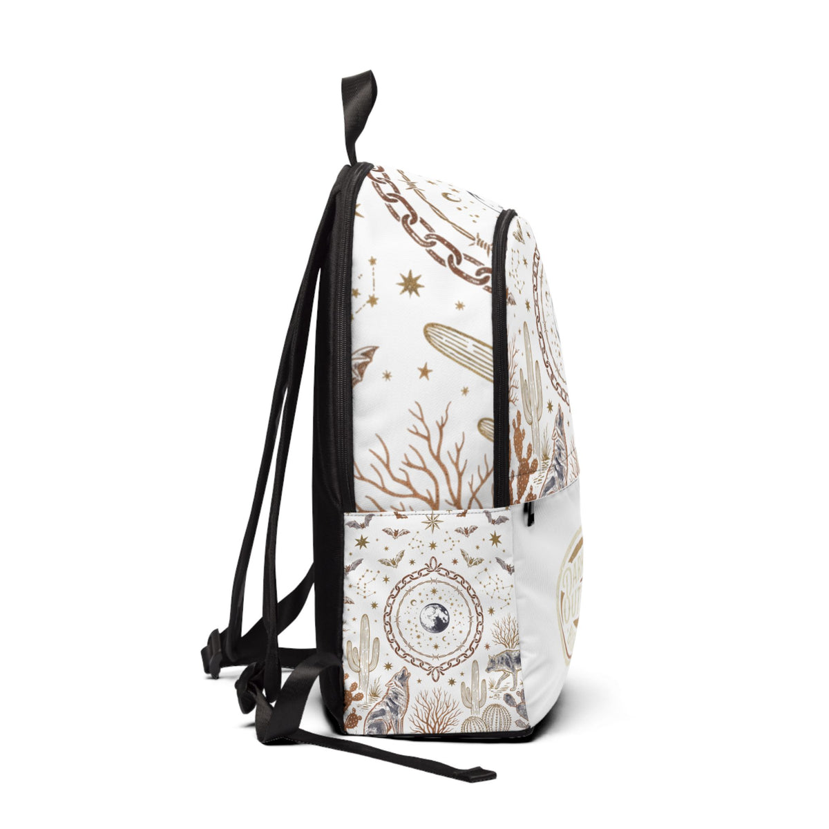 Boho Desert Moon Backpack — Celestial Cactus Print Travel Bag