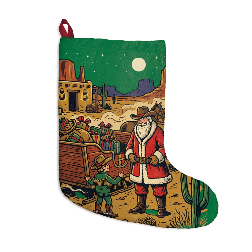 Western Santa Christmas Stocking