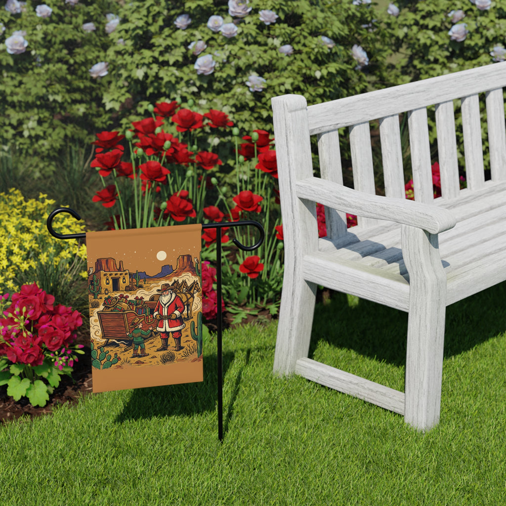 Southwest Santa Christmas Garden Banner