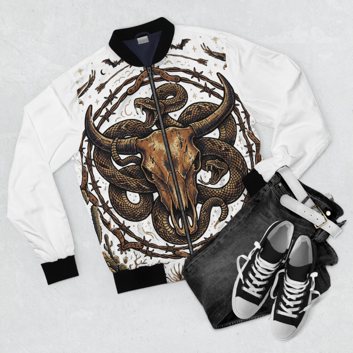 Skull & Serpent Bomber Jacket