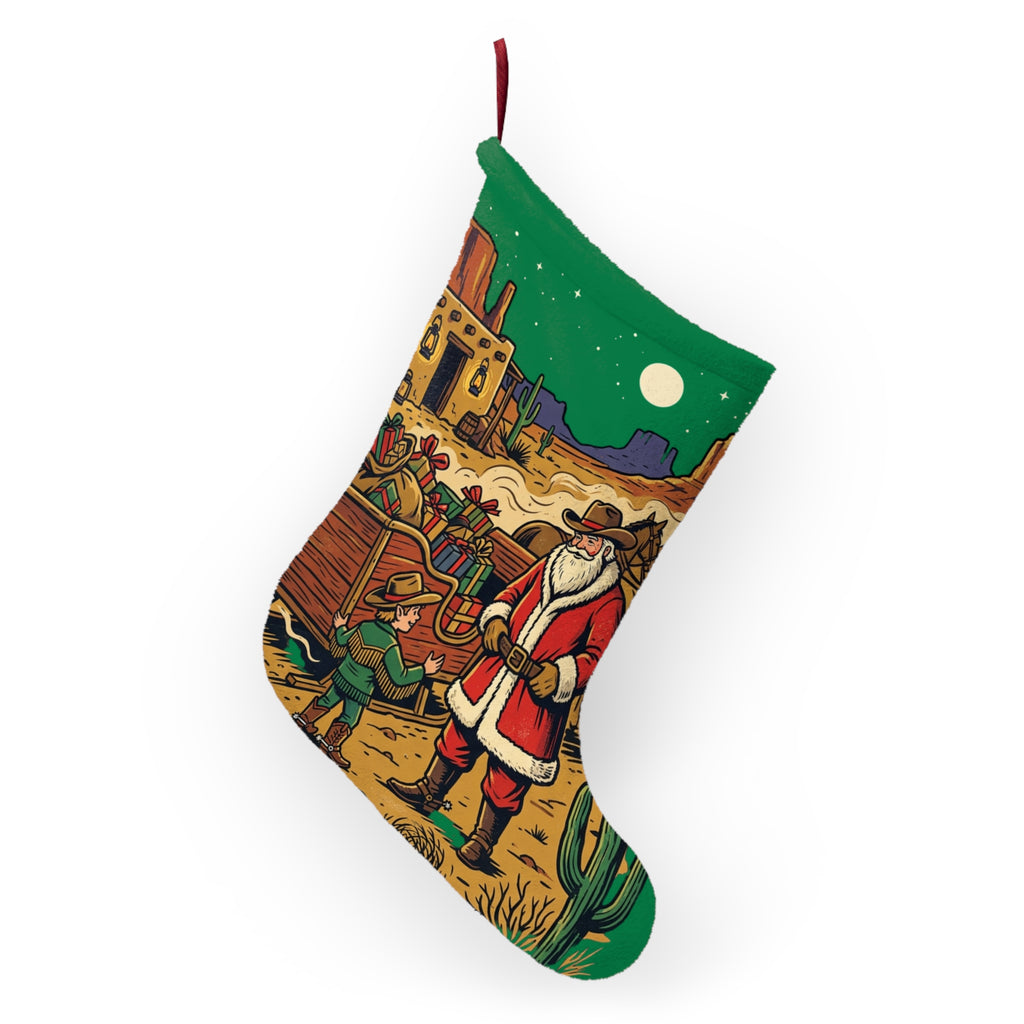 Western Santa Christmas Stocking
