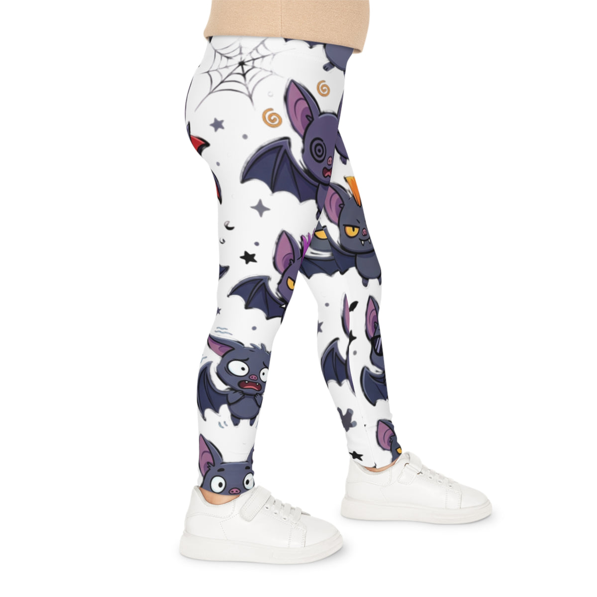 Kids Bat Pattern Leggings — Cute Halloween Bat Print All-Over-Print Leggings for Children