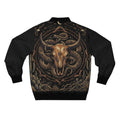 Dark Western Bull Skull Snake Bomber Jacket