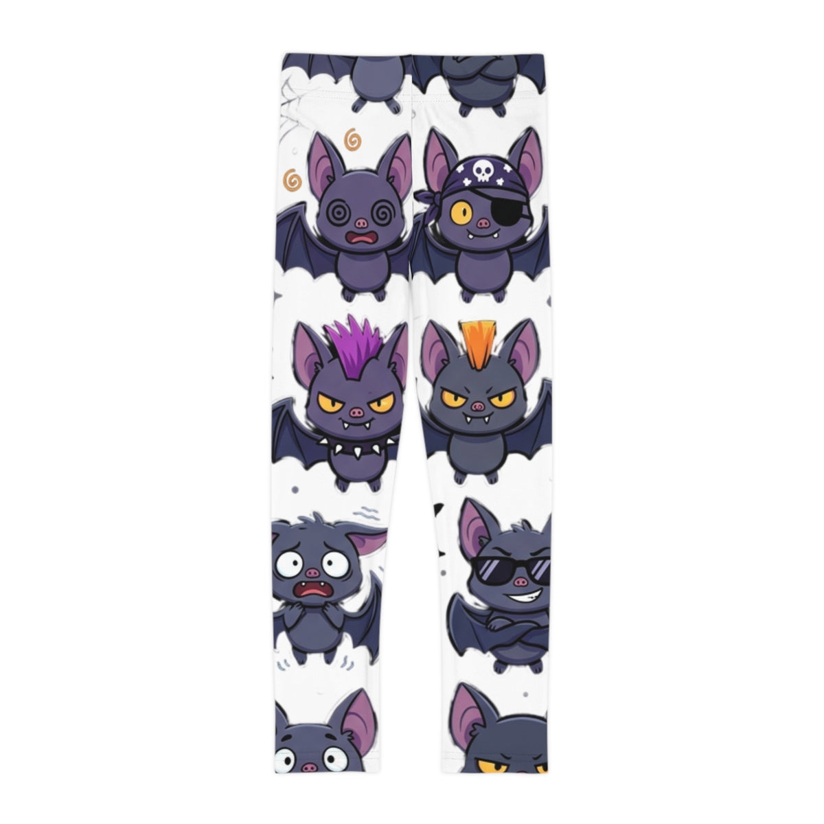 Kids Bat Pattern Leggings — Cute Halloween Bat Print All-Over-Print Leggings for Children