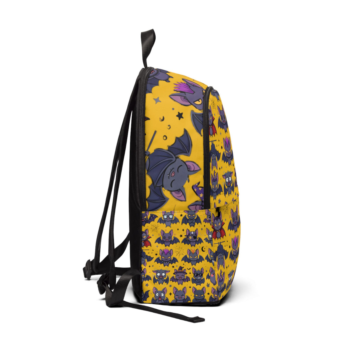 Cute Halloween Bat Pattern Backpack — Yellow Cartoon Bat School Bag
