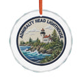 Admiralty Head Lighthouse Glass Ornament – Coastal Holiday Keepsake - Dark Sky Outpost