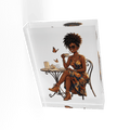 Afro Chic Coffee Moment Acrylic Photo Block - Relaxing Café Wall Décor - Dark Sky Outpost