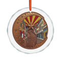Arizona Coin Scenic Glass Ornament — Tucson Streetcar Stairs Holiday Decoration - Dark Sky Outpost