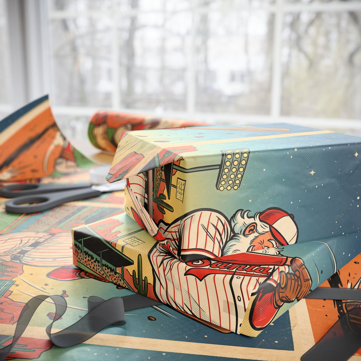 Baseball Batter Wrapping Paper - Dark Sky Outpost