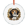 Beagle Glass Ornament — Dog Portrait Holiday Decoration - Dark Sky Outpost