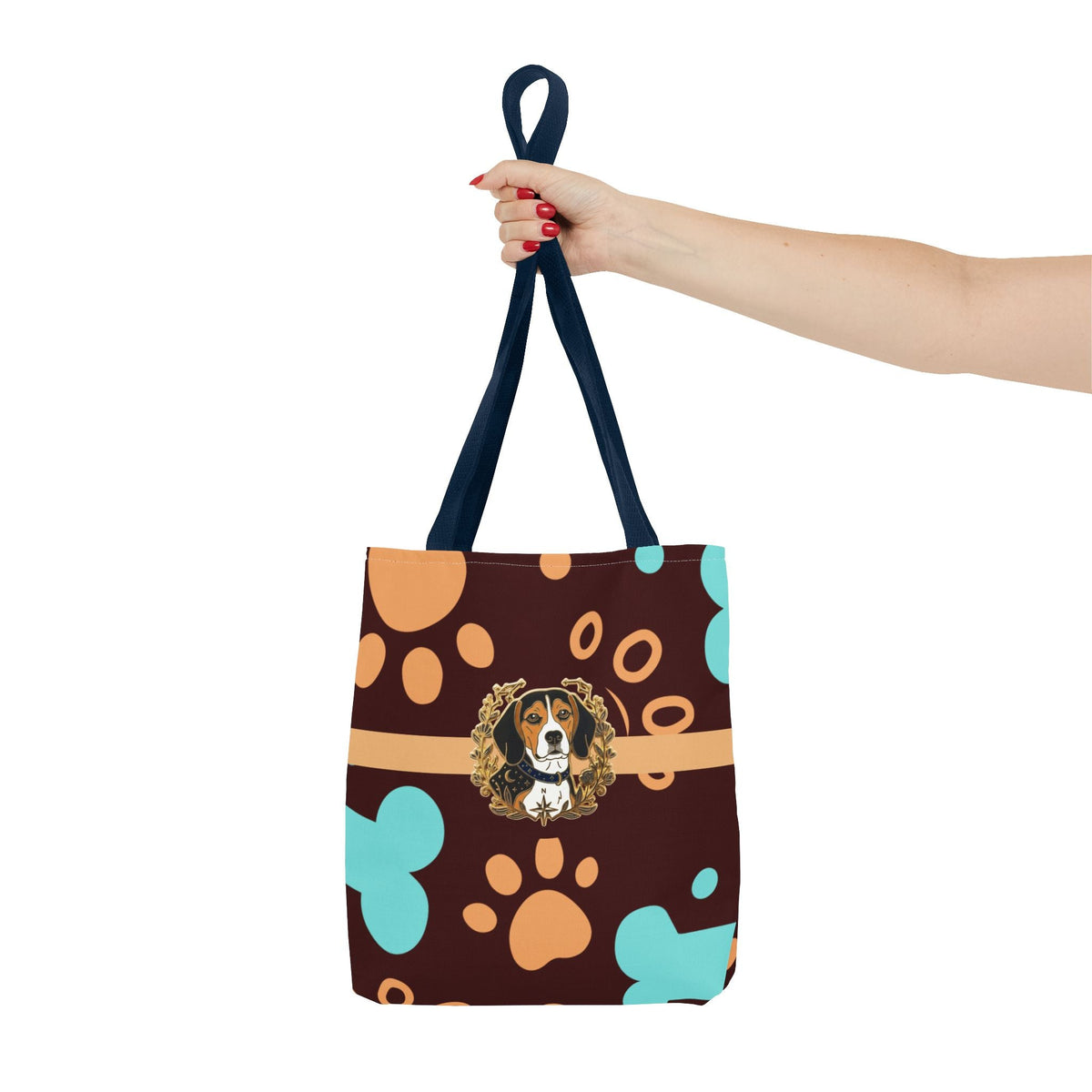 Beagle Paw Print Tote — Colorful Dog Bone Pattern AOP Tote Bag - Dark Sky Outpost