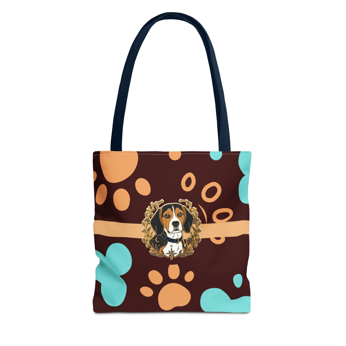 Beagle Paw Print Tote — Colorful Dog Bone Pattern AOP Tote Bag - Dark Sky Outpost