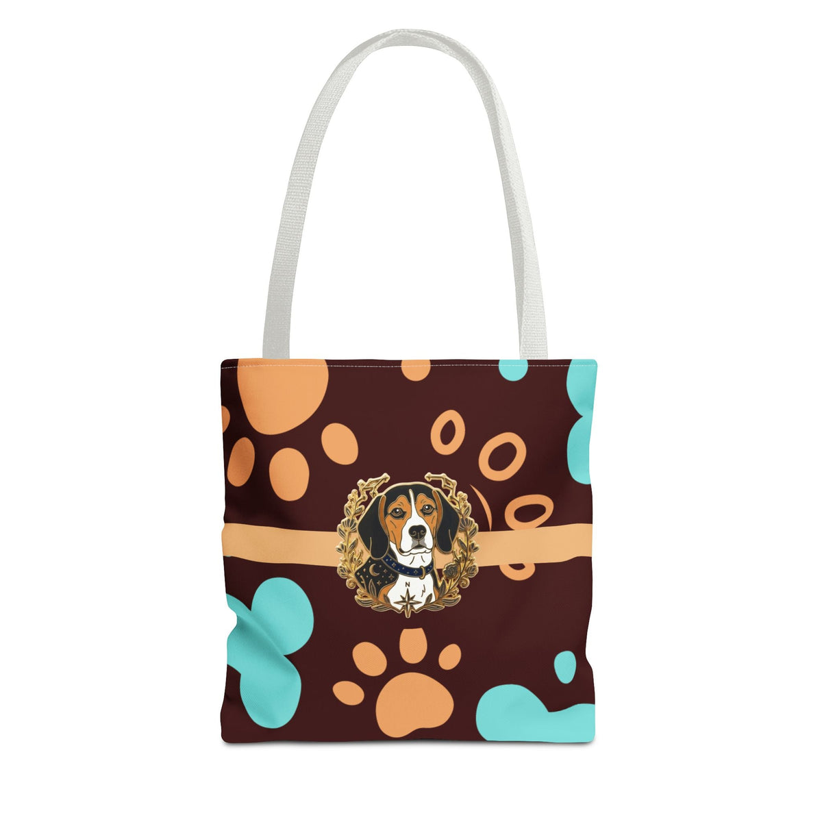 Beagle Paw Print Tote — Colorful Dog Bone Pattern AOP Tote Bag - Dark Sky Outpost
