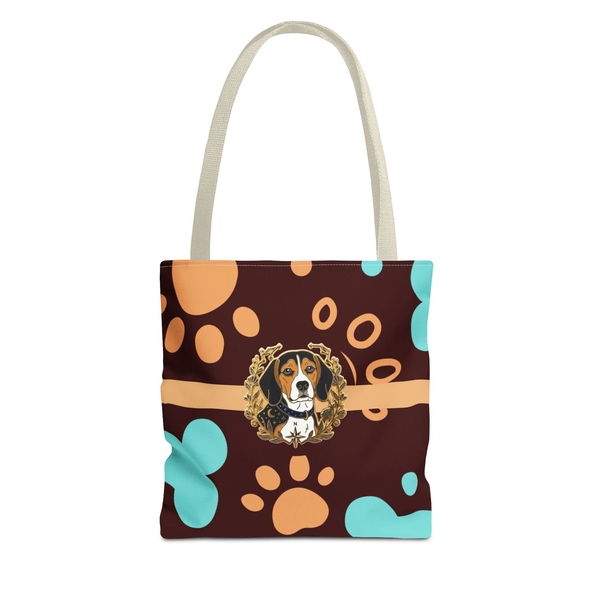 Beagle Paw Print Tote — Colorful Dog Bone Pattern AOP Tote Bag - Dark Sky Outpost