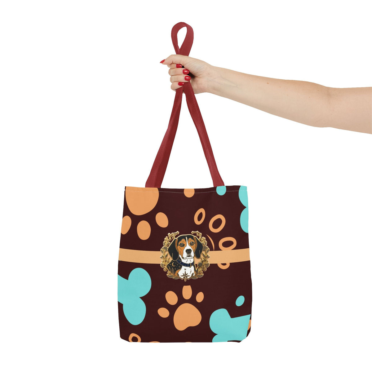 Beagle Paw Print Tote — Colorful Dog Bone Pattern AOP Tote Bag - Dark Sky Outpost