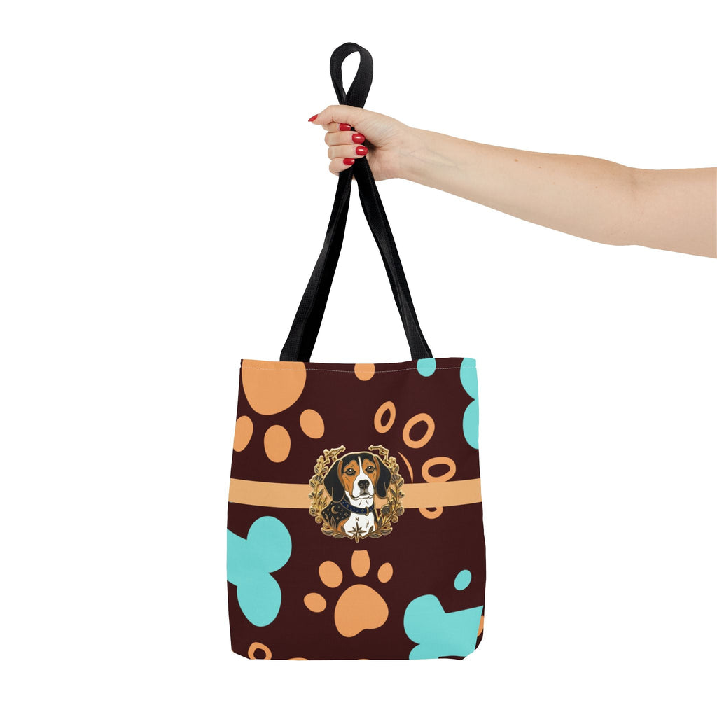 Beagle Paw Print Tote — Colorful Dog Bone Pattern AOP Tote Bag - Dark Sky Outpost