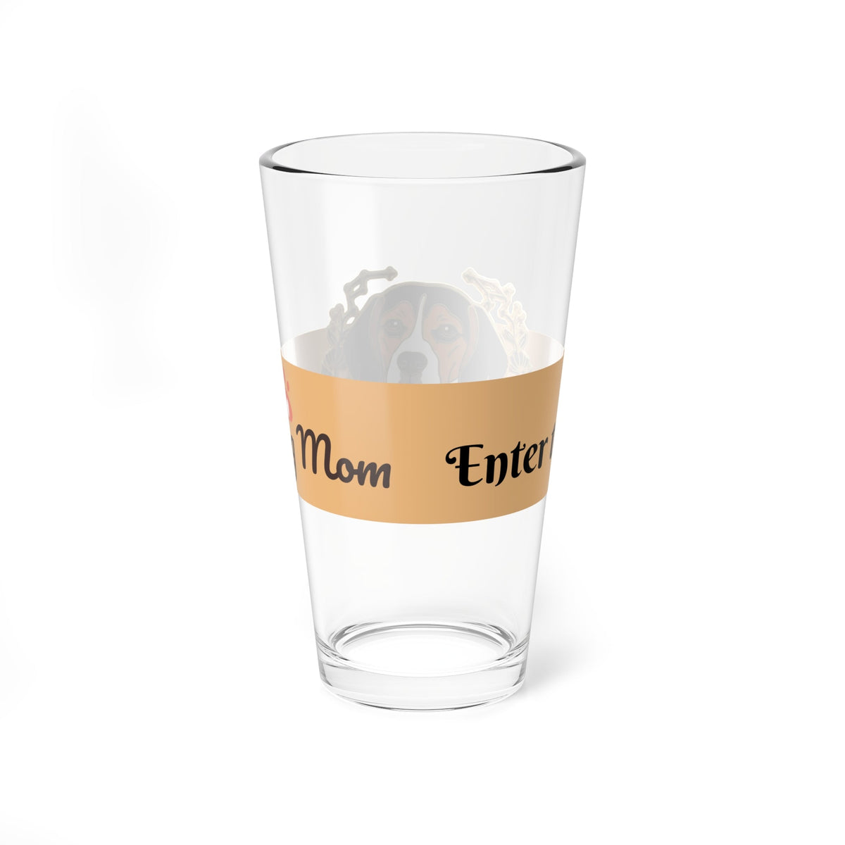 Beagle Portrait 16oz Mixing Glass — Personalized Bar Pint Glass - Dark Sky Outpost