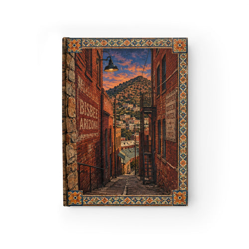 Bisbee Arizona Journal — Ruled Travel Notebook with 'Dark Sky Outpost' Sunset & Rainbow Cover - Dark Sky Outpost
