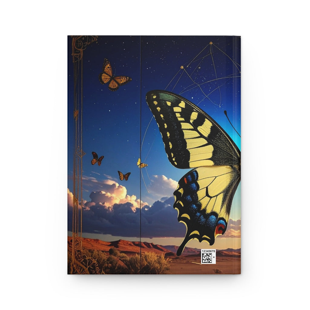 Butterfly Sunset Hardcover Journal — Lined Matte Notebook for Dreams & Reflection - Dark Sky Outpost