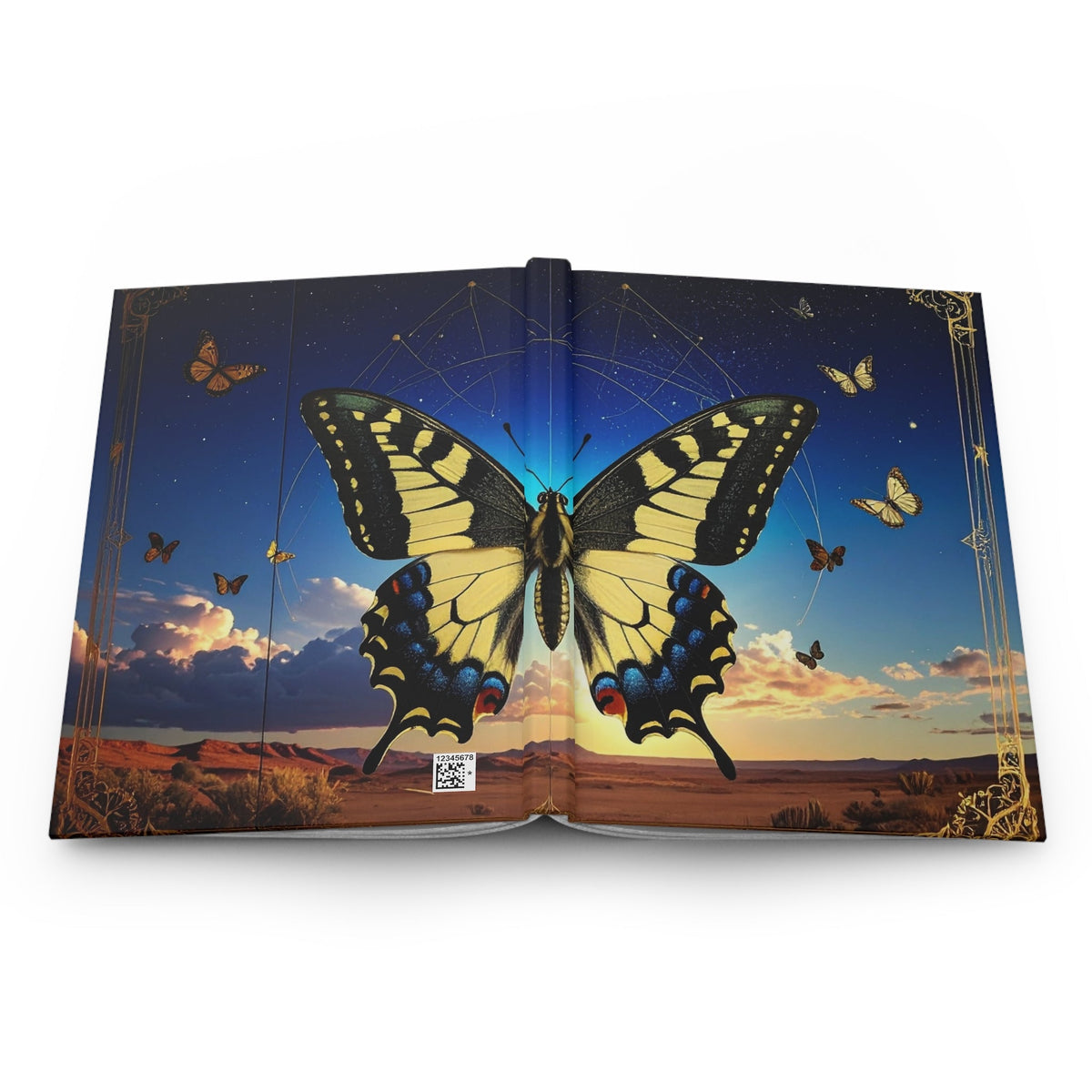 Butterfly Sunset Hardcover Journal — Lined Matte Notebook for Dreams & Reflection - Dark Sky Outpost