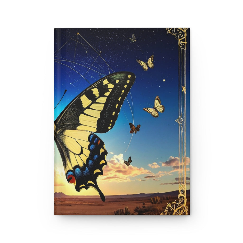 Butterfly Sunset Hardcover Journal — Lined Matte Notebook for Dreams & Reflection - Dark Sky Outpost
