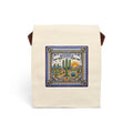 Canvas Lunch Bag - Bisbee Arizona Desert Tile Design with Cactus & Sunrise - Dark Sky Outpost