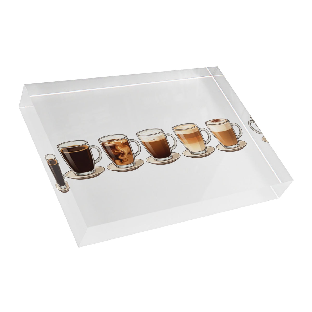 Coffee Flight Photo Block – Illustrated Espresso to Latte Art Display - Dark Sky Outpost