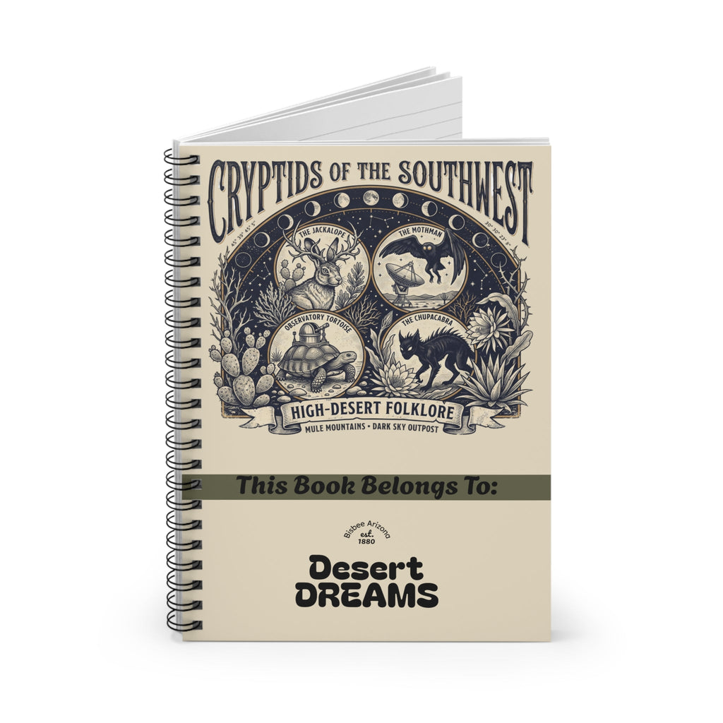 Cryptids of the Southwest Spiral Notebook — Desert Dreams Ruled Journal - Dark Sky Outpost