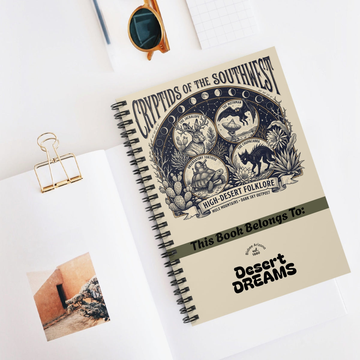 Cryptids of the Southwest Spiral Notebook — Desert Dreams Ruled Journal - Dark Sky Outpost
