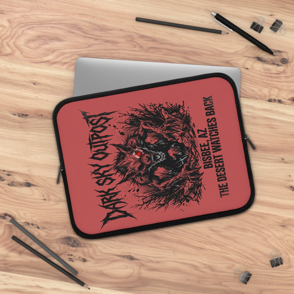 Dark Sky Outpost Wolf Laptop Sleeve — 'Bisbee, AZ: The Desert Watches Back' - Dark Sky Outpost