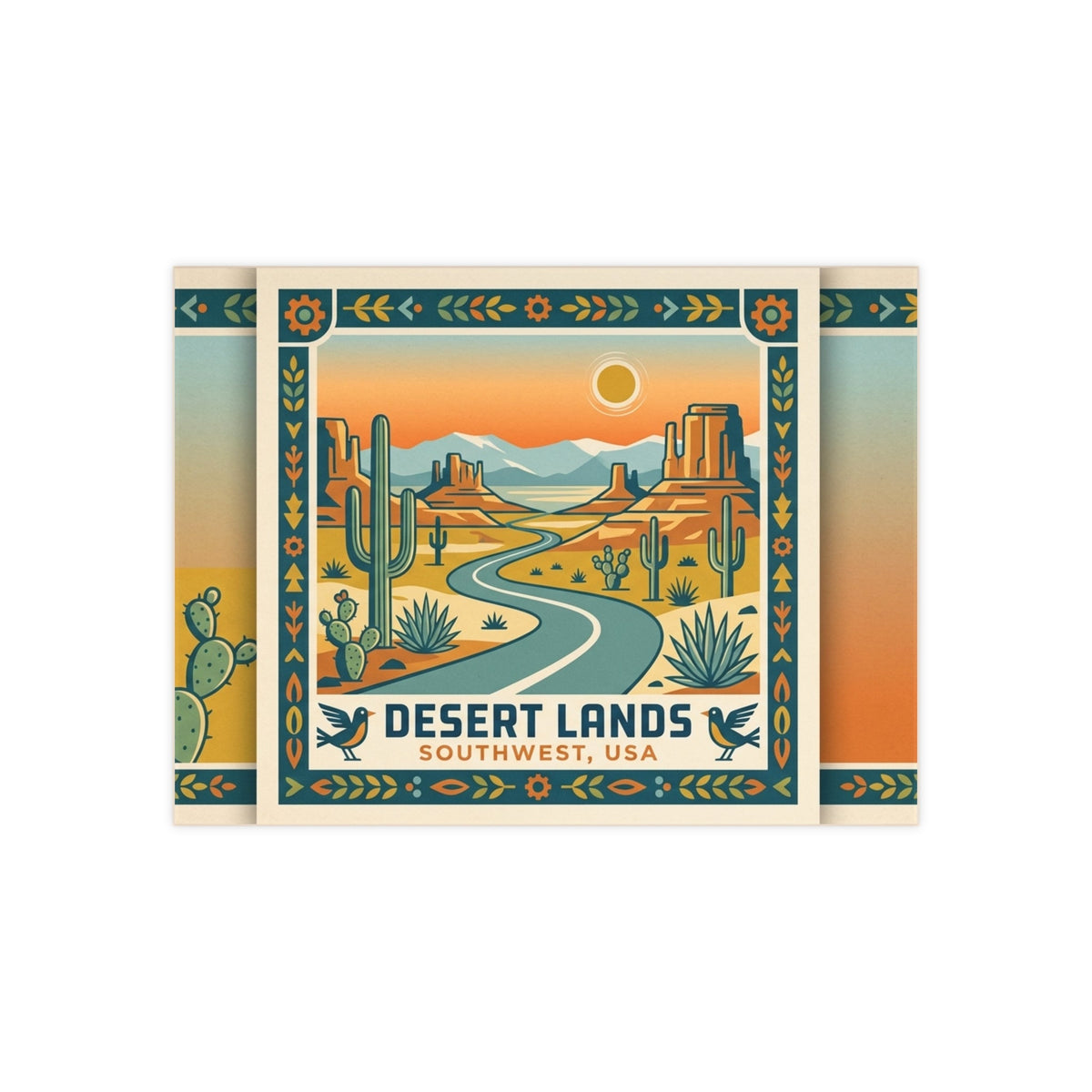 Desert Lands Ceramic Photo Tile — Southwest Roadscape Decorative Tile - Dark Sky Outpost