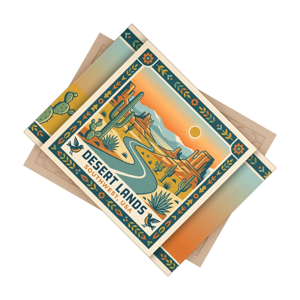 Desert Lands Ceramic Photo Tile — Southwest Roadscape Decorative Tile - Dark Sky Outpost