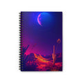 Desert Moon Spiral Notebook — Neon Desert Landscape Ruled Journal - Dark Sky Outpost