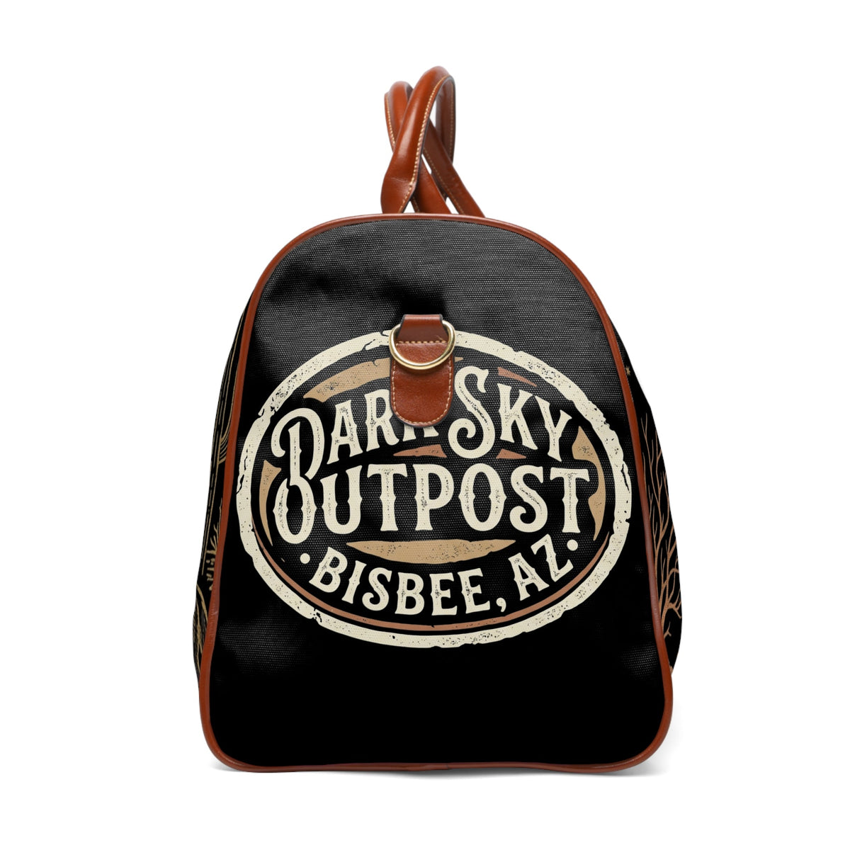 Desert Moon Travel Bag — Waterproof Duffel with Night Sky Coyote Design - Dark Sky Outpost