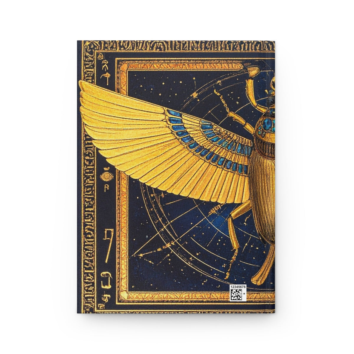Egyptian Scarab Hardcover Dream Journal — Golden Winged Mythology Lined Notebook - Dark Sky Outpost