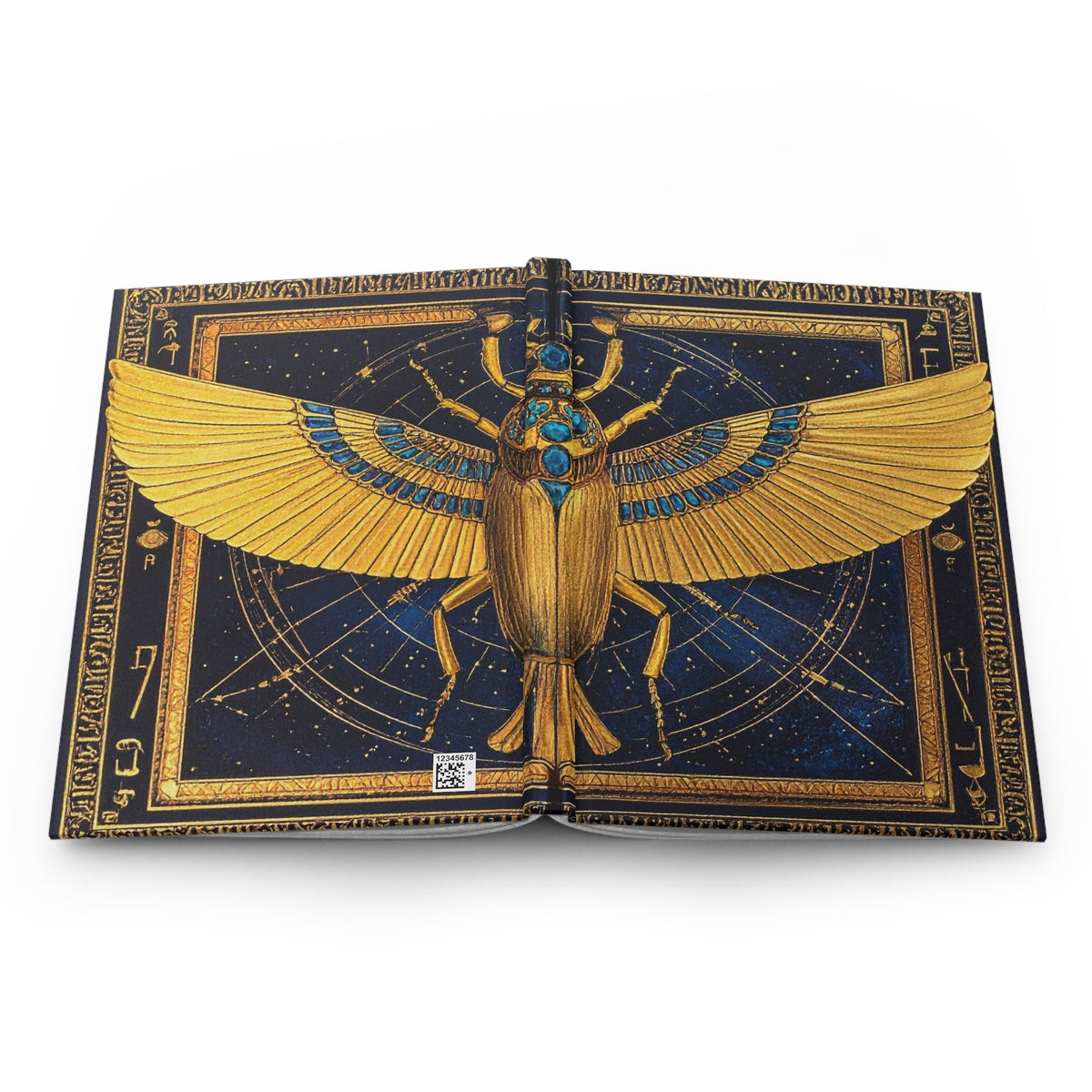 Egyptian Scarab Hardcover Dream Journal — Golden Winged Mythology Lined Notebook - Dark Sky Outpost