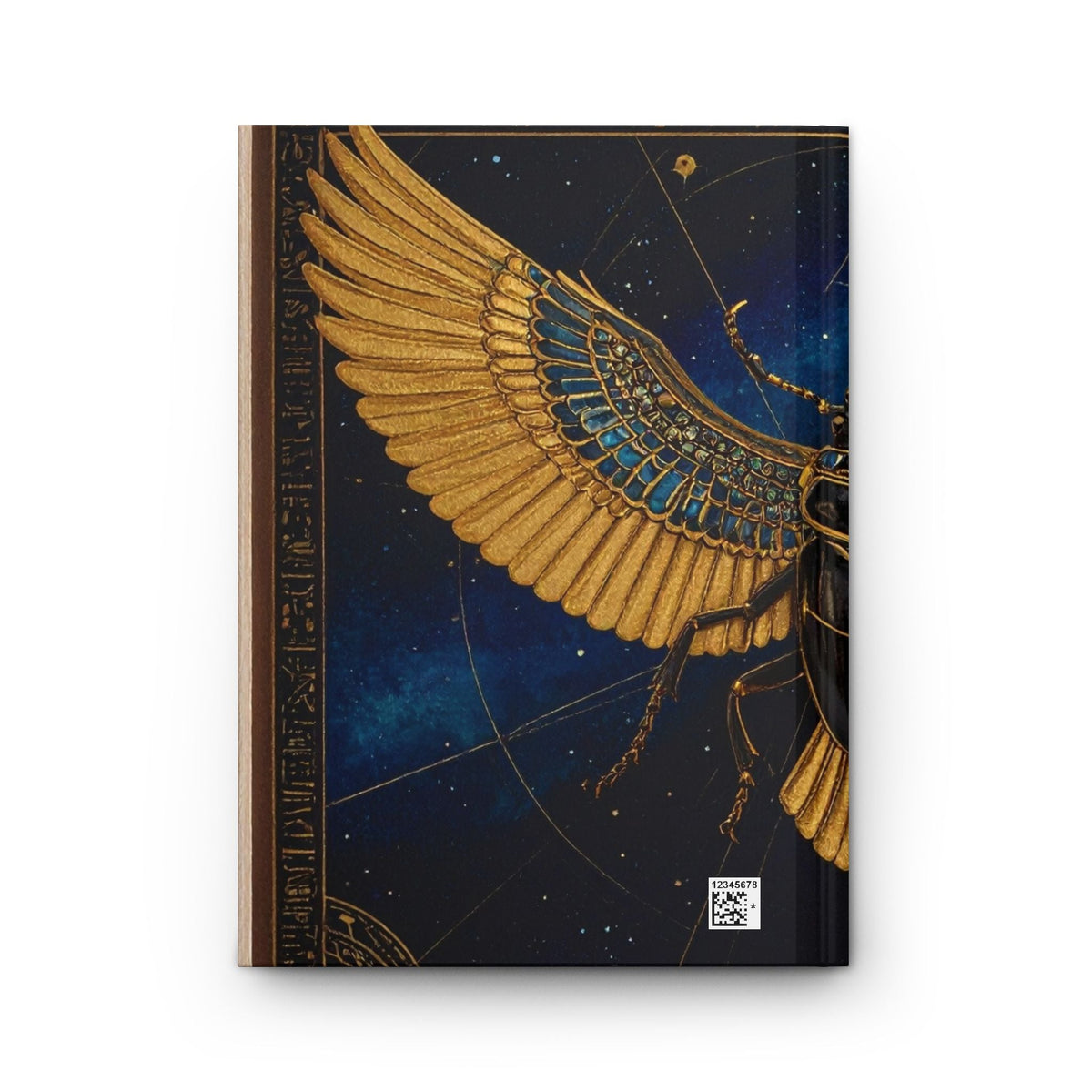 Egyptian Scarab Hardcover Journal — Gold Winged Beetle Notebook for Mythic Sketches & Daily Writing - Dark Sky Outpost