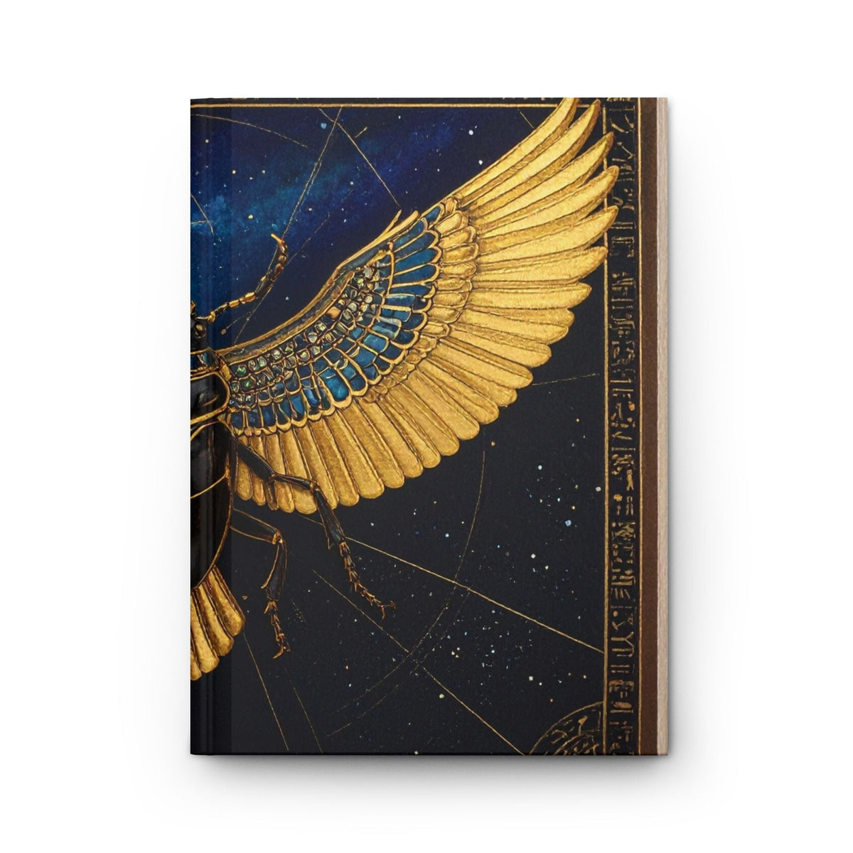 Egyptian Scarab Hardcover Journal — Gold Winged Beetle Notebook for Mythic Sketches & Daily Writing - Dark Sky Outpost