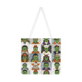 Frankenstein Faces Tote Bag — Halloween Patterned Shoulder Tote - Dark Sky Outpost