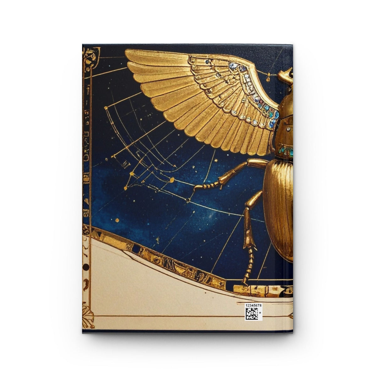 Golden Scarab Hardcover Journal — Celestial Egyptian-Inspired Notebook - Dark Sky Outpost