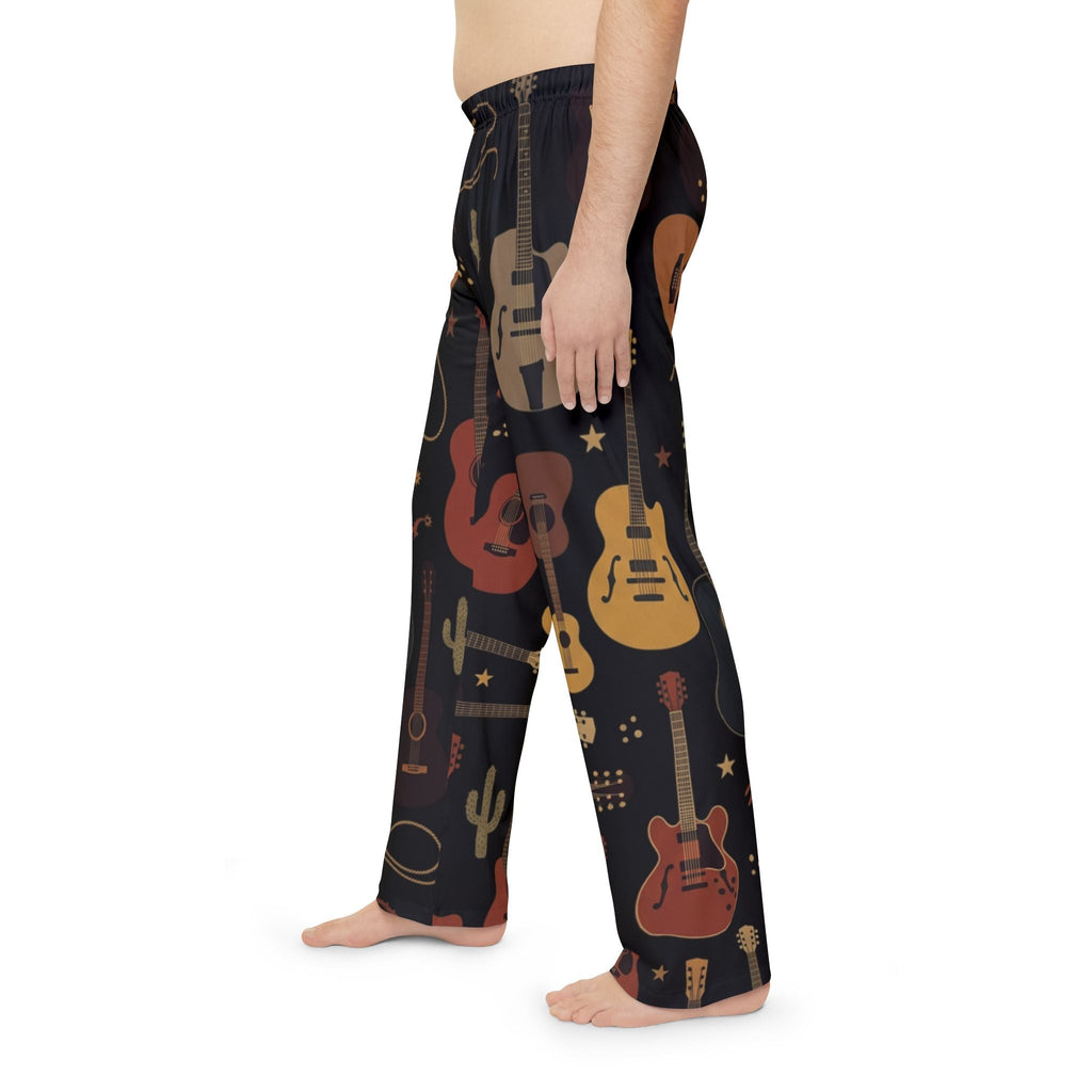 Guitar Pattern Men's Pajama Pants – Cozy Music Lover Lounge Pants - Dark Sky Outpost
