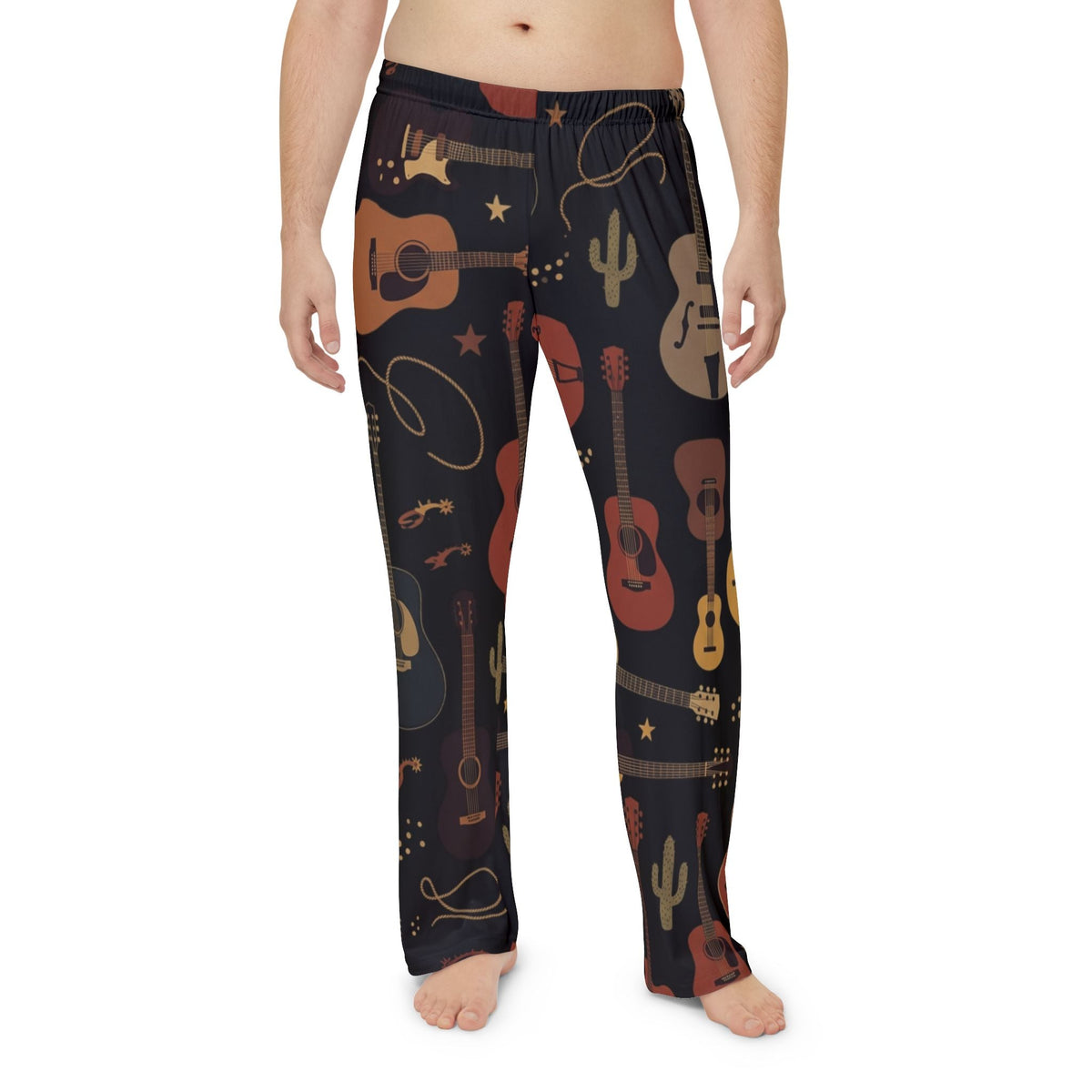 Guitar Pattern Men's Pajama Pants – Cozy Music Lover Lounge Pants - Dark Sky Outpost
