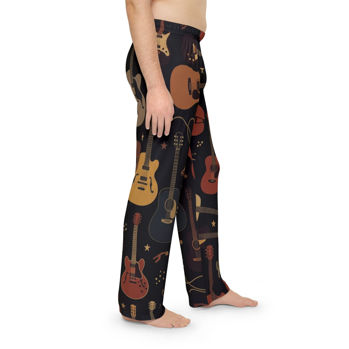 Guitar Pattern Men's Pajama Pants – Cozy Music Lover Lounge Pants - Dark Sky Outpost