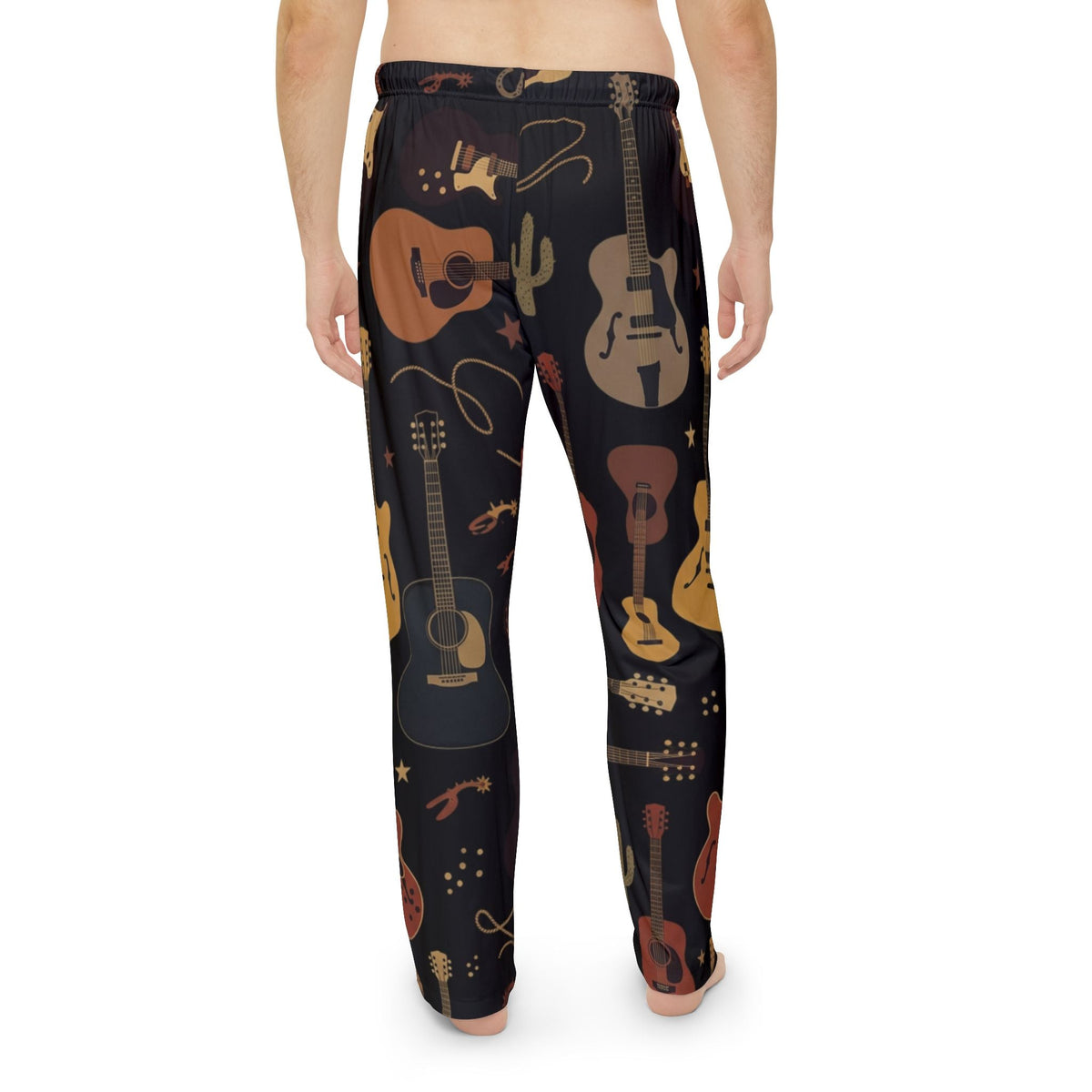 Guitar Pattern Men's Pajama Pants – Cozy Music Lover Lounge Pants - Dark Sky Outpost